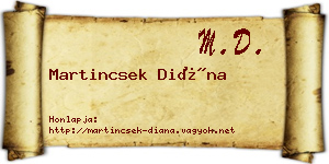 Martincsek Diána névjegykártya